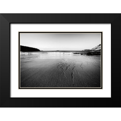 Tide Going Out Black Modern Wood Framed Art Print with Double Matting by Aledanda