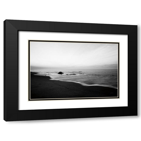 Tranquil Sands Black Modern Wood Framed Art Print with Double Matting by Aledanda