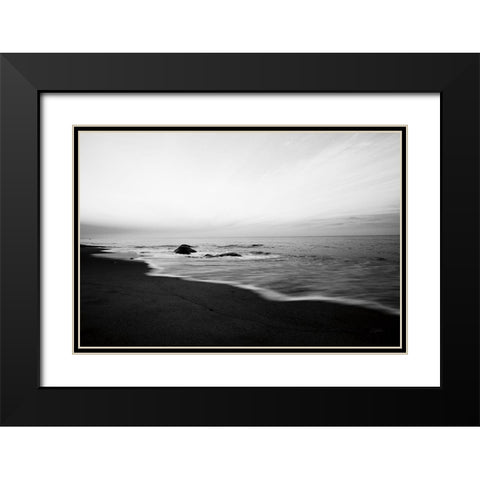 Tranquil Sands Black Modern Wood Framed Art Print with Double Matting by Aledanda