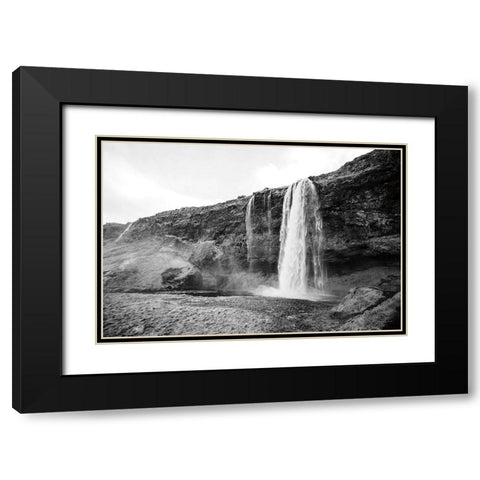 Seljalandsfoss Black Modern Wood Framed Art Print with Double Matting by Marshall, Laura