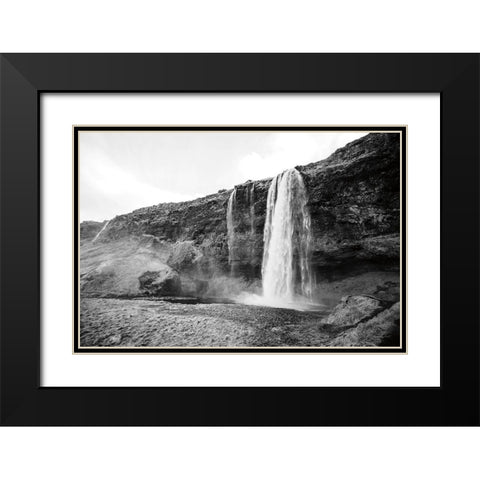 Seljalandsfoss Black Modern Wood Framed Art Print with Double Matting by Marshall, Laura