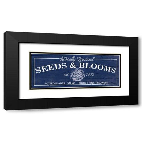 Flower Market II Blue Black Modern Wood Framed Art Print with Double Matting by Wild Apple Portfolio