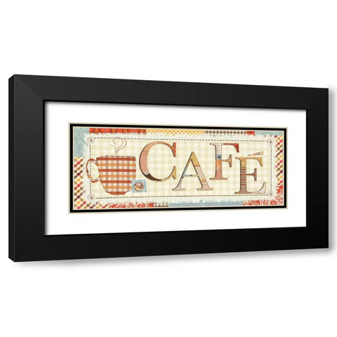 Patchwork Cafe I Black Modern Wood Framed Art Print with Double Matting by Pela Studio