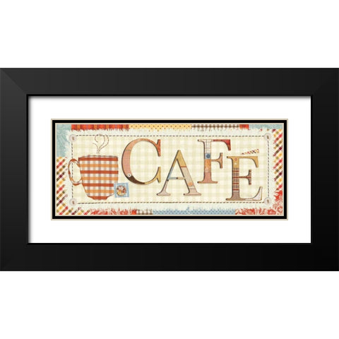 Patchwork Cafe I Black Modern Wood Framed Art Print with Double Matting by Pela Studio