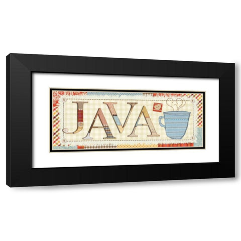 Patchwork Cafe II Black Modern Wood Framed Art Print with Double Matting by Pela Studio