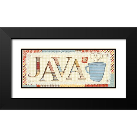 Patchwork Cafe II Black Modern Wood Framed Art Print with Double Matting by Pela Studio