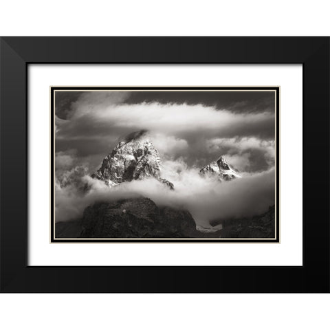 Grand Teton Clouds Black Modern Wood Framed Art Print with Double Matting by Majchrowicz, Alan