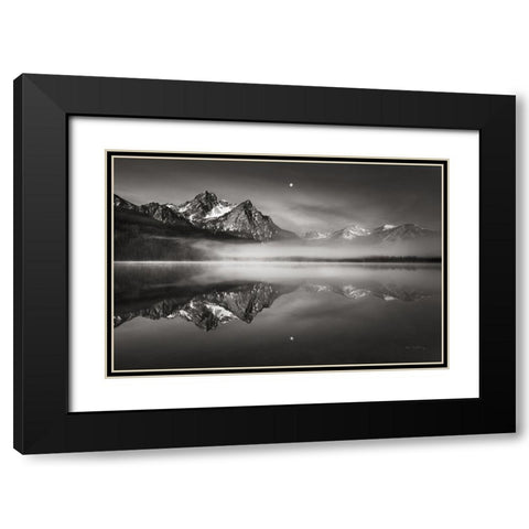 Moonset on McGown Peak Black Modern Wood Framed Art Print with Double Matting by Majchrowicz, Alan