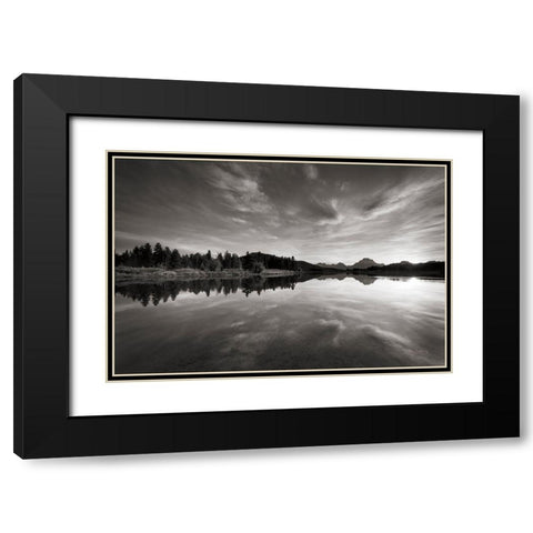 Oxbow Bend sunset Grand Teton National Park Black Modern Wood Framed Art Print with Double Matting by Majchrowicz, Alan