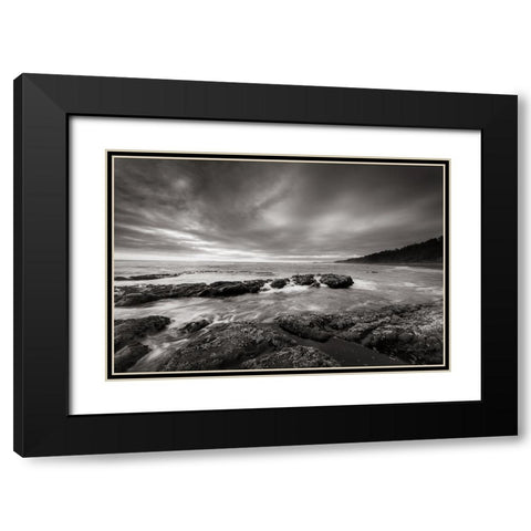 Kalaloch Beach Black Modern Wood Framed Art Print with Double Matting by Majchrowicz, Alan