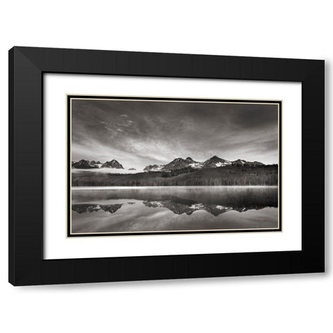 Little Redfish Lake at Sunrise Black Modern Wood Framed Art Print with Double Matting by Majchrowicz, Alan