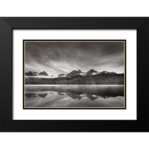 Little Redfish Lake at Sunrise Black Modern Wood Framed Art Print with Double Matting by Majchrowicz, Alan