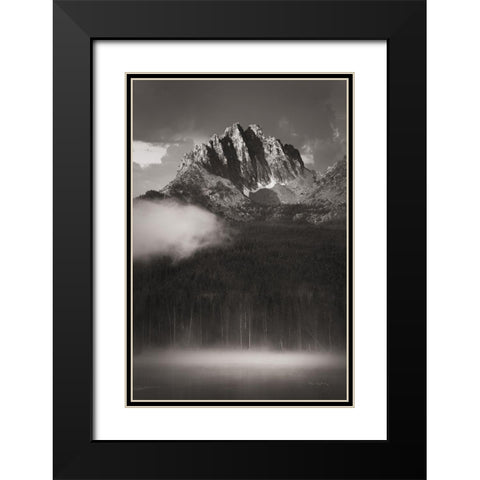 Little Redfish Lake Mist I Black Modern Wood Framed Art Print with Double Matting by Majchrowicz, Alan