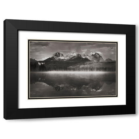 Little Redfish Lake Mist II Black Modern Wood Framed Art Print with Double Matting by Majchrowicz, Alan