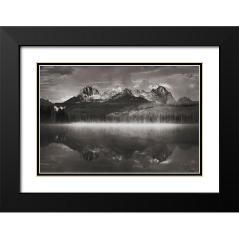 Little Redfish Lake Mist II Black Modern Wood Framed Art Print with Double Matting by Majchrowicz, Alan