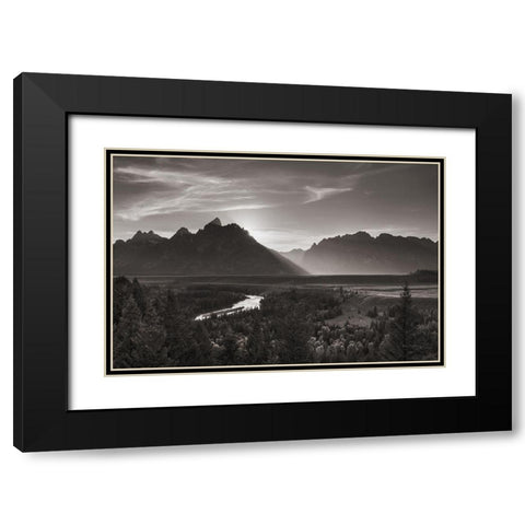 Snake River Overlook Grant Teton National Park  Black Modern Wood Framed Art Print with Double Matting by Majchrowicz, Alan