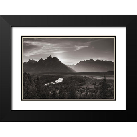 Snake River Overlook Grant Teton National Park  Black Modern Wood Framed Art Print with Double Matting by Majchrowicz, Alan