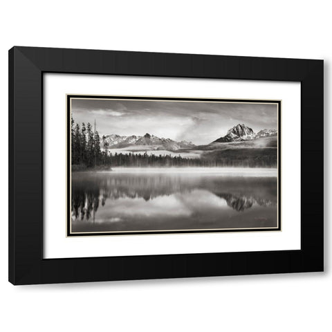Little Redfish Lake Morning I Black Modern Wood Framed Art Print with Double Matting by Majchrowicz, Alan