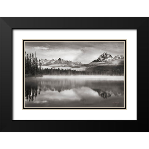 Little Redfish Lake Morning I Black Modern Wood Framed Art Print with Double Matting by Majchrowicz, Alan