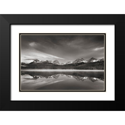 Little Redfish Lake Morning II Black Modern Wood Framed Art Print with Double Matting by Majchrowicz, Alan