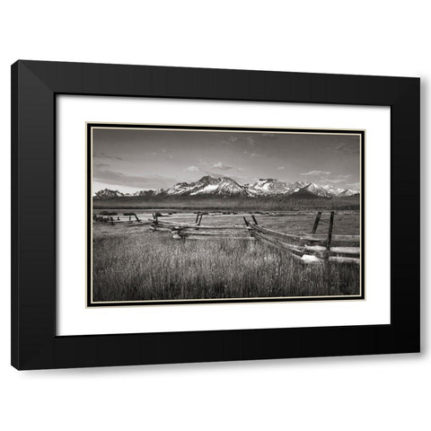 Stanley Basin Fence Black Modern Wood Framed Art Print with Double Matting by Majchrowicz, Alan