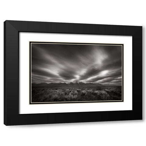 Teton Sky Black Modern Wood Framed Art Print with Double Matting by Majchrowicz, Alan