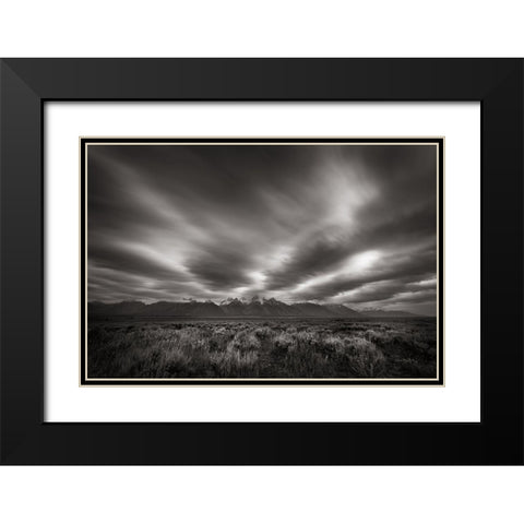 Teton Sky Black Modern Wood Framed Art Print with Double Matting by Majchrowicz, Alan