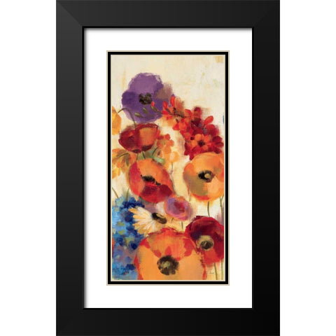 Joyful Garden Panel  III Black Modern Wood Framed Art Print with Double Matting by Vassileva, Silvia