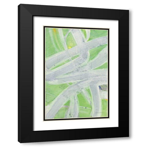 Intersections I Black Modern Wood Framed Art Print with Double Matting by Hristova, Albena