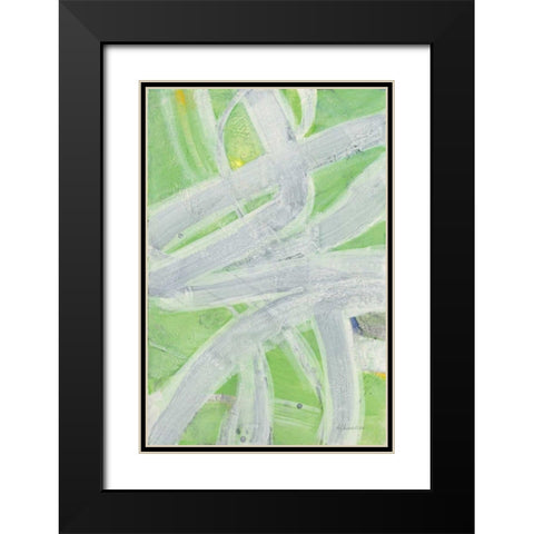 Intersections I Black Modern Wood Framed Art Print with Double Matting by Hristova, Albena