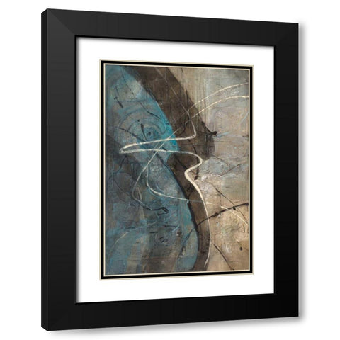 Ripple Effect Black Modern Wood Framed Art Print with Double Matting by Hristova, Albena