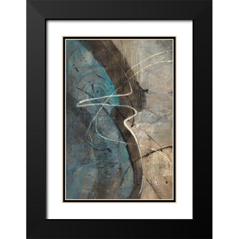 Ripple Effect Black Modern Wood Framed Art Print with Double Matting by Hristova, Albena