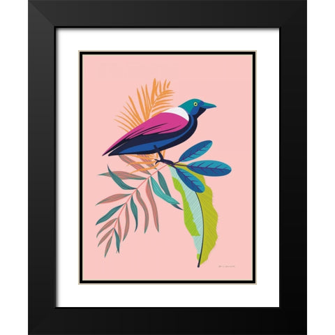 Exotic Birds I Black Modern Wood Framed Art Print with Double Matting by Escalante, Omar