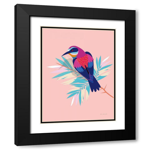 Exotic Birds II Black Modern Wood Framed Art Print with Double Matting by Escalante, Omar