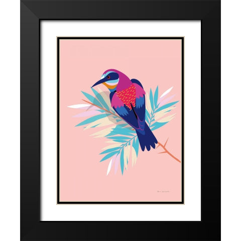 Exotic Birds II Black Modern Wood Framed Art Print with Double Matting by Escalante, Omar