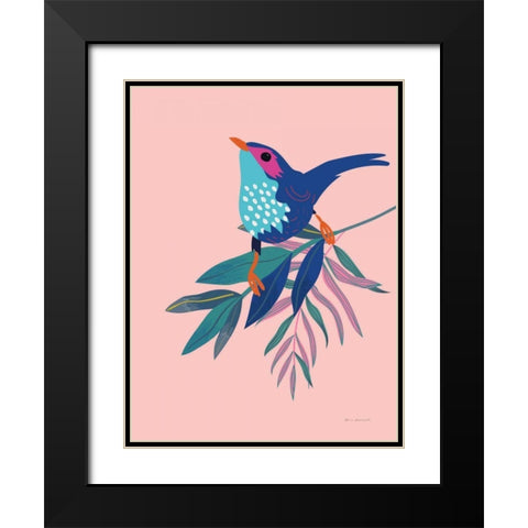 Exotic Birds IV Black Modern Wood Framed Art Print with Double Matting by Escalante, Omar