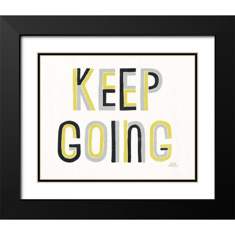Retro Words II Yellow Black Black Modern Wood Framed Art Print with Double Matting by Marshall, Laura