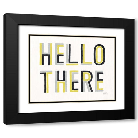 Retro Words III Yellow Black Black Modern Wood Framed Art Print with Double Matting by Marshall, Laura
