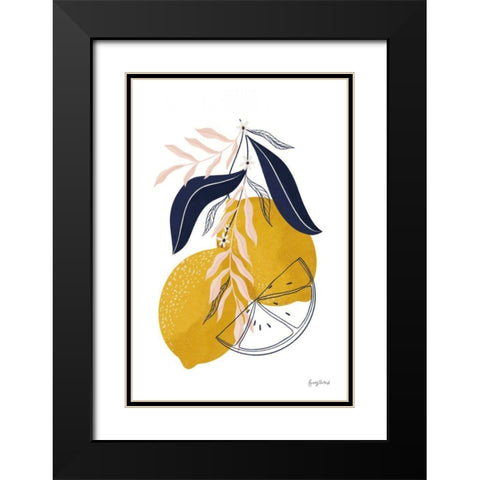 Lemons II Black Modern Wood Framed Art Print with Double Matting by Thorns, Becky