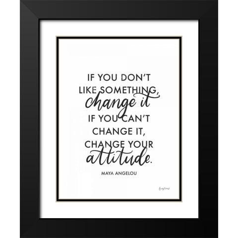 Words of Wisdom I BW Black Modern Wood Framed Art Print with Double Matting by Thorns, Becky