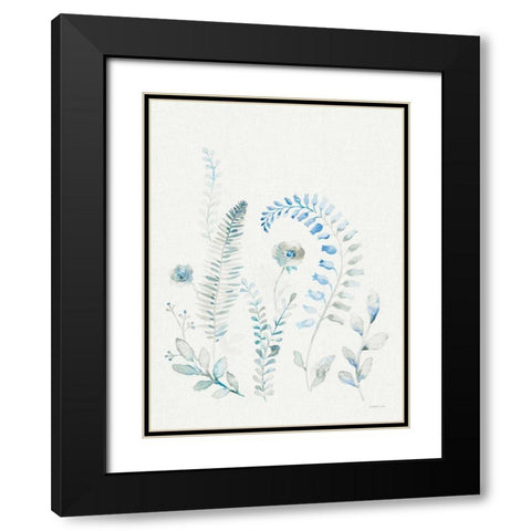 Malmo Garden II Linen Black Modern Wood Framed Art Print with Double Matting by Nai, Danhui