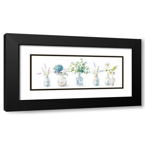 Beach Flowers I Panel Black Modern Wood Framed Art Print with Double Matting by Nai, Danhui