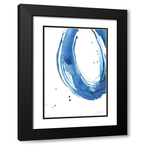 Bold Blue II Black Modern Wood Framed Art Print with Double Matting by Charro, Mercedes Lopez