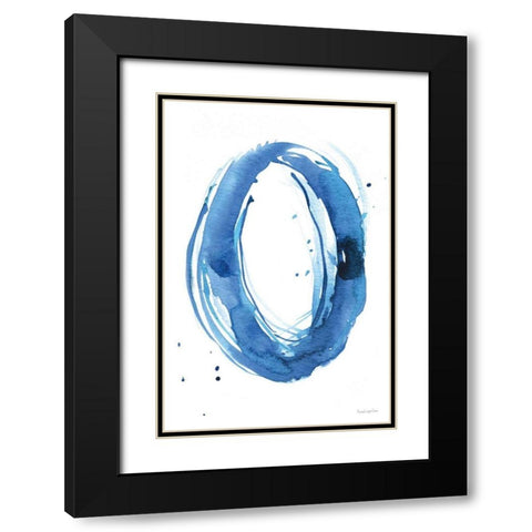 Bold Blue III Black Modern Wood Framed Art Print with Double Matting by Charro, Mercedes Lopez
