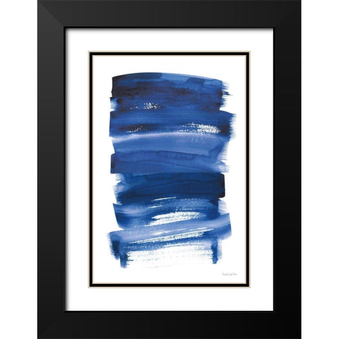 Bold Blue IV Black Modern Wood Framed Art Print with Double Matting by Charro, Mercedes Lopez