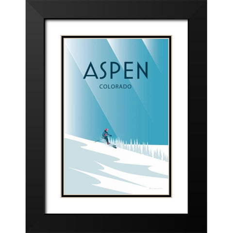 Aspen Black Modern Wood Framed Art Print with Double Matting by Escalante, Omar