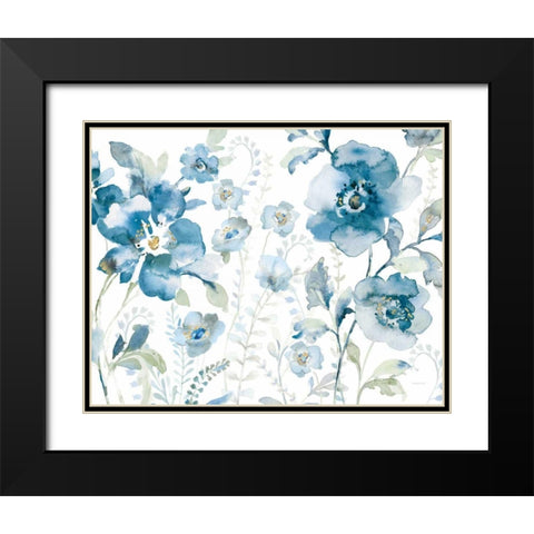 Blues of Summer XII Black Modern Wood Framed Art Print with Double Matting by Nai, Danhui