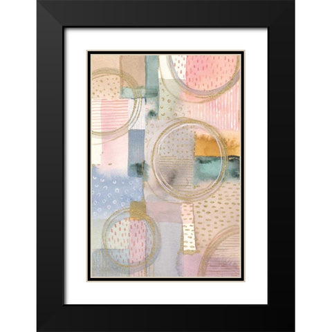 Circle Stories I Black Modern Wood Framed Art Print with Double Matting by Nai, Danhui