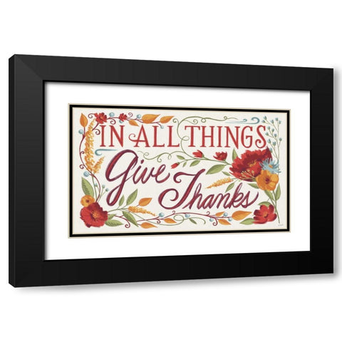 Give Thanks I Black Modern Wood Framed Art Print with Double Matting by Tavoletti, Anne