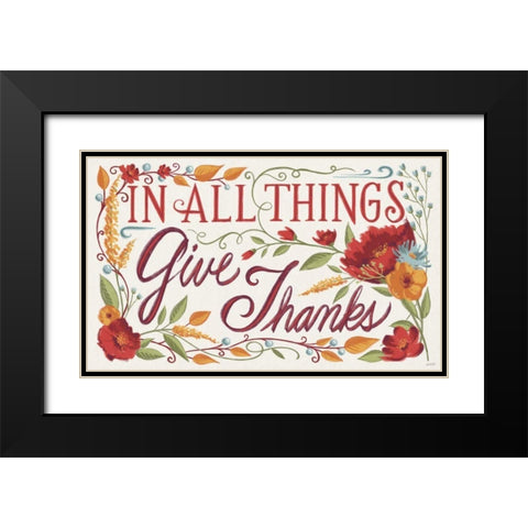 Give Thanks I Black Modern Wood Framed Art Print with Double Matting by Tavoletti, Anne